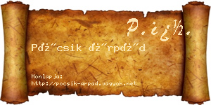 Pócsik Árpád névjegykártya