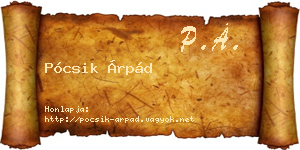 Pócsik Árpád névjegykártya